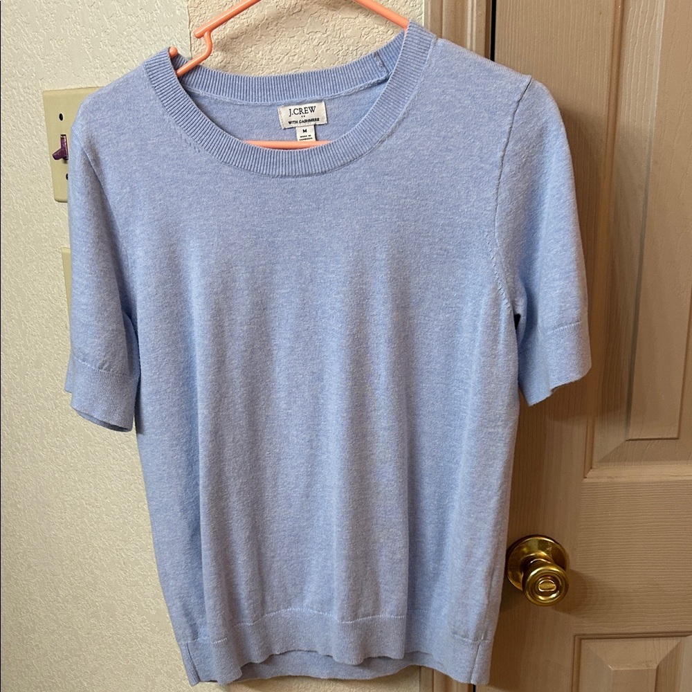 J. Crew Soft Blue Knit Top